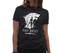 Lapi Boutique Arya Stark Wolf Not Today Knife Got Camiseta de Mujer Negra Size M