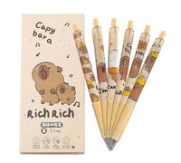 Lapicera De Capibara - 6 Piezas Bolígrafos De Gel Capybara | Lindos Set De Papelería Capibara | Bolígrafos De Tinta De Gel | Bolígrafos De Gel Estéticos Para Escribir | Bolígrafos Roller Para Niños