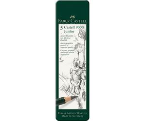 Lapiceros Grafito FABER-CASTELL 9000 Jumbo, Caja x5 Surtidos