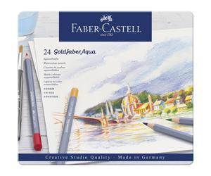 Lapices Acuarelables FABER-CASTELL Goldfaber Aqua, Caja Metal x24 Colores