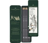 Lapices Acuarelables FABER-CASTELL Graphite Aquarelle, Caja Metal x5