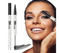 Lápices de cejas para mujer, definidor de cejas líquido con cepillo para polvo y punta multitenedor, herramienta de maquillaje de cejas a prueba de manchas, relleno preciso en casa, salón o uso