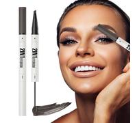 Lápices de cejas para mujer, definidor de cejas líquido con cepillo para polvo y punta multitenedor, herramienta de maquillaje de cejas a prueba de manchas, relleno preciso en casa, salón o uso