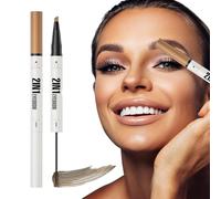 Lápices de cejas para mujer, definidor de cejas líquido con cepillo para polvo y punta multitenedor, herramienta de maquillaje de cejas a prueba de manchas, relleno preciso en casa, salón o uso