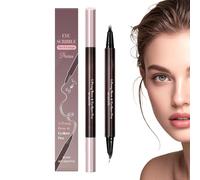 Lápices de cejas para mujeres | Delineador de ojos impermeable 2 en 1 | Lápiz de cejas resistente a la suciedad, para mujeres y niñas, cosméticos de belleza para citas, maquillaje de reunión de
