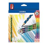 LYRA Groove Slim, Lápices de Colores de Madera, Triangular, Lacado, Estuche Cartón, Colores Surtidos con Sacapuntas