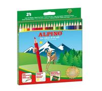 Lápices de colores Alpino AL010658, mina resistente al agua 3mm, hexagonales, pack 24 colores vivos