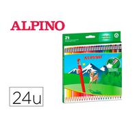 Alpino Lapices de colores borrable caja de 24 unidades colores surtidos
