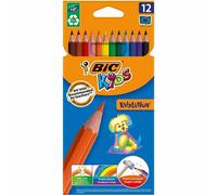 Lápices de colores Bic Kids Evolution, colores surtidos, paquete de 12, edades 2