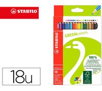 Lápices De Colores Colores Verdes Con Tarjeta Certificado Fsc Estuche De 18 Uni. Colores Surtidos - STABILO