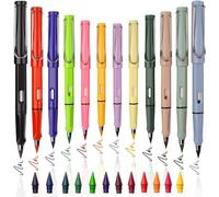 Lápices de Colores Eternos con Goma de Borrar, 12pcs Juegos de Lápices Mágicos de Colores Eternos, Lápices Infinito con Puntas Intercambiables, Lápiz Eterno, para Escuela, Oficina, Dibujo, 12 Color-es