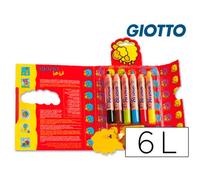 Lapices De Colores Giotto Super Bebe Caja De 6 Lapices Colores Surtidos + Sacapuntas