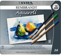 Lápices De Colores Hidrosolubles Lyra Rembrandt Aquarell En Lata De Regalo De 24