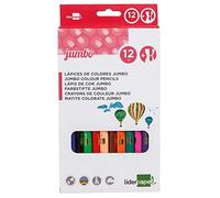 LAPICES DE COLORES LIDERPAPEL JUMBO CON SACAPUNTAS CAJA DE 12 UNIDADES COLORES SURTIDOS