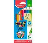 Maped, Pinturas de Madera, Lápices de Colores Estuche, 12 Pinturas con Presentación en Caja de Cartón, Tonos Vibrantes para Acabados ,