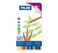 Lapices de colores milan hexagonal mina gruesa 3,5 mm caja metalica de