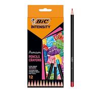 Lápices de Colores para Adultos BIC Intensity Premium Woodcase con Mina Resistente a las Roturas - Multicolor, Pack de 12