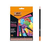 Lápices de Colores para Adultos BIC Intensity Premium Woodcase con Mina Resistente a las Roturas - Multicolor, Pack de 36