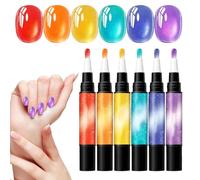 Lápices de colores para uñas - Juego de 6 aplicadores de decoración de fijación rápida, herramientas de pulido para trazos , de dibujo de diseño detallado | Kit de extensión de cuidado