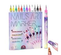 Lápices de esmalte de uñas, 12 unidades, secado rápido, duradero, accesorios de belleza portátiles, fáciles de usar, lápices de pintura de secado rápido, para salón, casa, , vacaciones
