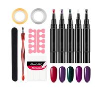 Lápices de esmalte de uñas - 5 lápices de uñas Easy Application | Lápices de pintura de uñas | Esmalte de uñas de secado rápido | Kit de esmalte de uñas de gel | Lápices de uñas de manicura | Procesos