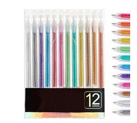 Lápices de gel de colores-lápices de colores con brillo, 12 piezas de lápices de colores brillantes | Lápices de diario de colores portátiles, marcadores de gel de artistas de colores para proyectos