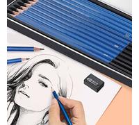 Lápices de Madera para Dibujo de Bocetos Profesionales, 12 Uds., para Artistas y Diseñadores, Suministros de Arte con Práctica Caja de Hojalata
