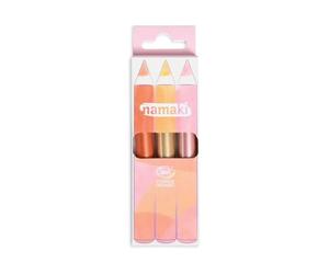 Lápices de maquillaje para niños con lentejuelas Jumbo Bio - Cobre, Oro, Rosa - Certificados Cosmos Organic - Namaki