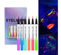 Lápices De Ojos Líquidos De Colores | Delineadores Con Purpurina Impermeables 6 Piezas - Maquillaje Natural Brillante Larga Duración Aplicación Cómoda Para Mujeres Jóvenes Uso Diario Y