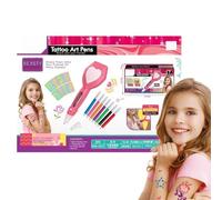 Lápices de pintura corporal: dibujo seguro de la piel para niños, kit de maquillaje | Rotulador de tatuaje temporal lavable, juego de arte con plantillas para niñas y niños, pintura facial caótica