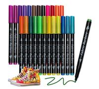 Lápices de tela resistentes al lavado, 24 lápices textiles, lavables a máquina, permanentes, resistentes al agua, marcadores de tela para disfraces DIY, camisetas, color textil para niños y adultos