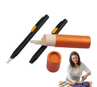 Lápices de tiza para coser - Bolígrafos de tela, ceras con recambios, herramienta de costura invisible borrable para ropa de algodón, hogar, papel, modistas, muebles, sastres de punto