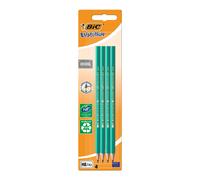 Lápices Evolution HB 2 en blister de 4 uds - lápices de grafito ecológicos fabricados en resina sintética con alto porcentaje de materiales reciclados, perfectos para estudiantes y profesionales
