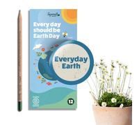 Lápices Plantables SproutWorld | Everyday Earth | 12 lápices de grafito con 6 semillas de flores, hierbas y frutas | G