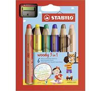 Lápices stabilo woody 880 unidades.6 con sacapuntas 4548 azul