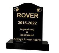 Lápida conmemorativa de granito de alta calidad, tamaño pequeño, para mascotas con pata y corazón, grabado personalizado gratuito