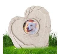 Lápida conmemorativa para perros - Lápida conmemorativa para perros en forma de corazón con marco de fotos - Marcador de cementerio con corazón con marco fotográfico, decoración funeraria