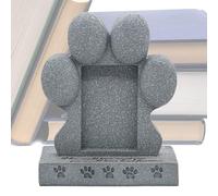 Lápida para perros hecha de resina - Piedra conmemorativa en forma de pata para mascotas, resistente a la intemperie | Lápida creativa duradera para perros con marco de fotos para gatos de jardín