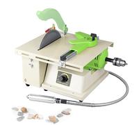 Lapidary - Pulidora de roca, sierra de mesa multifunción de 1380 W, 500-7000 rpm, máquina de perforación de torno de banco de pulido de joyas para tallar bricolaje cera de abeja ámbar jade