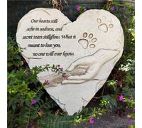 Lápidas conmemorativas para perros con forma de corazón, pintadas a mano, marcadores de tumba para perros y mascotas, regalos conmemorativos con poema de condolencias y patas