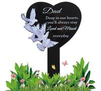 Lápidas En Forma De Corazón Negras - Marcador De Tumbas De Hierro Impermeable | Decoración De Cementerio Con Estaca | Placa Conmemorativa Para Madre, Padre, Amigos, Familiares, Recuerdos De Jardín, El