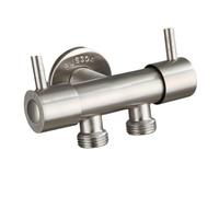 Lapiglo 304 - Grifo de acero inoxidable para grifo de doble mango, G1/2 una entrada y dos salidas, divisor de lavadora y fregadero, grifo de balcón para baño
