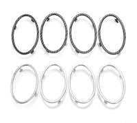 Lapiglo 4pcs Plata Fibra de carbono AC Trim Outlet Cover Sticker para Focus MK2 2005-2013 Decoración interior (plata)