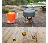 Lapiglo Adaptador de cilindro de gas para estufas de camping, para botellas de GLP y butano, válvula de llenado de metal para cocinar al aire libre, 2 piezas