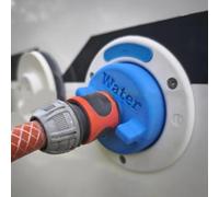 Lapiglo Adaptador de llenado de agua para barcos, camiones, caravanas, remolques, azul para tapa de inyección de plástico con sello seguro, herramienta - diseño abierto