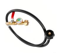 Lapiglo Adaptador de recarga de tanque de propano con manómetro, manguera de latón con válvula de interruptor para cilindros de 1 libra, compatible con tanques qcc1 de 20 a 40 libras para (4 pies)