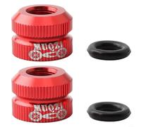 Lapiglo Aleación de aluminio para válvula Presta Tuerca de bloqueo de carretera para bicicleta para neumáticos de vacío, luz para tapa de repuesto con estanqueidad mejorada, 12 x 8,5 mm (rojo)