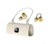 Lapiglo Auriculares inalámbricos deportivos estilo clip de oreja abierta, ajuste cómodo, ganchos seguros de larga duración para viajes y trabajo (blanco)