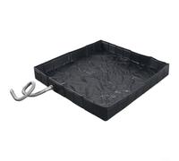 Lapiglo Base de ducha cuadrada plegable para campamento en RV, bandeja de ducha portátil de PVC para exteriores con drenaje, alfombrilla de recogida de agua negra para baño de mascotas (base de ducha