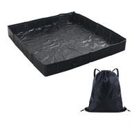 Lapiglo Base de ducha cuadrada plegable para campamento en RV, bandeja de ducha portátil de PVC para exteriores con drenaje, alfombrilla de recogida de agua negra para baño de mascotas (base de ducha